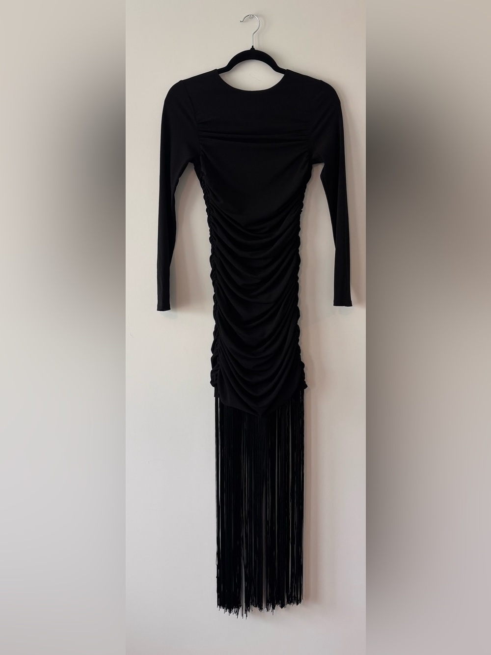 Alice + Olivia Katherina Long Sleeve Fringe Dress NWT Size 2 - Picture 2 of 5